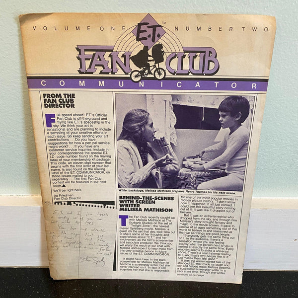 E.T. Fan Club Communicator Newsletter Vol. 1 #2 original 1982 fanzine HTF