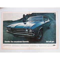 Chevrolet Chevelle SS 396 Car Sport Coupe 1969 General Motors Magazine Print Ad