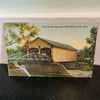 Covered Bridge Monroeville Ohio Postcard Vintage 1909 Horse Wagon monroville