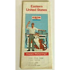 Exxon Eastern United States Travel Road Map Oil Gas Station 1974 Milesburg PA