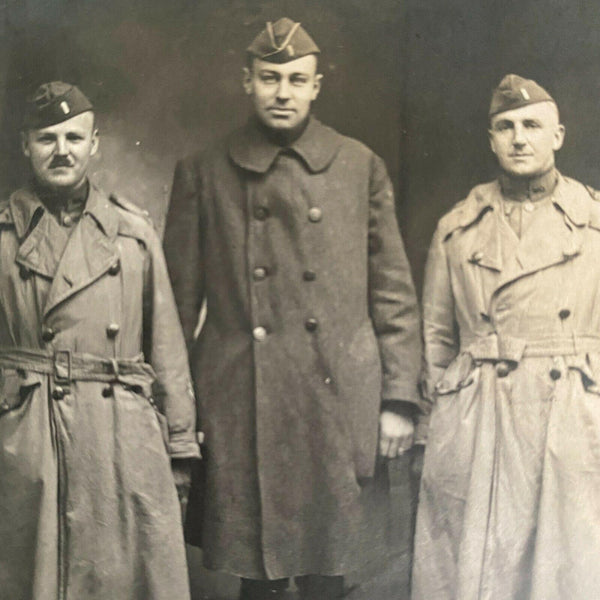 WWI Unknown Country Military RPPC 3 Men Fur Pelt Postcard
