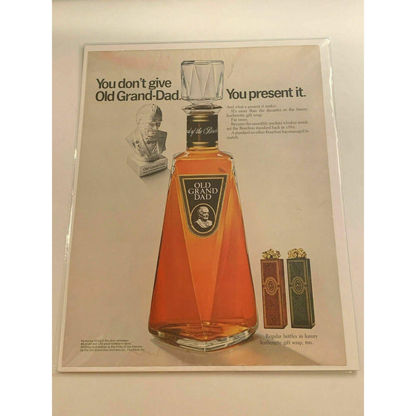 1965 Old Grand Dad Bourbon Whiskey Decanter Vintage Magazine Print Ad
