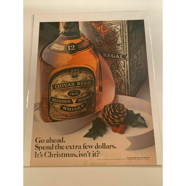 1984 Chivas Regal Scotch Whisky Christmas Whiskey Vintage Magazine Print Ad