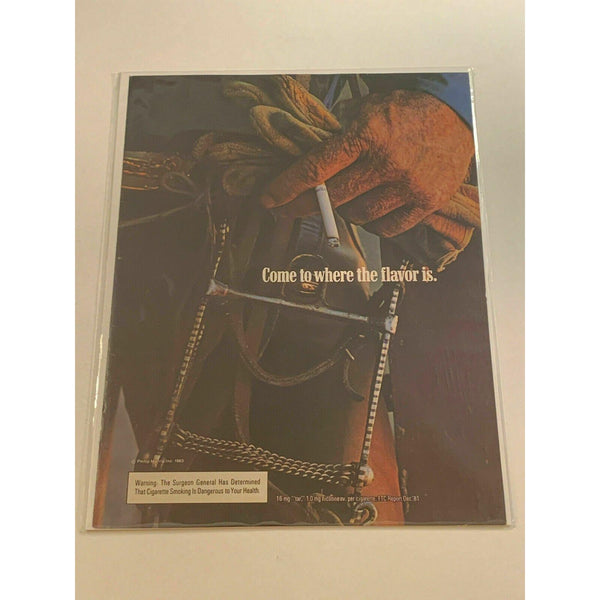 1983 Marlboro Cigarettes Cowboy Weathered Hand Vintage Magazine Print Ad