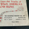 Mansfield Printing Co. Ink Blotter Vintage Pinup Patriotic Train Ohio