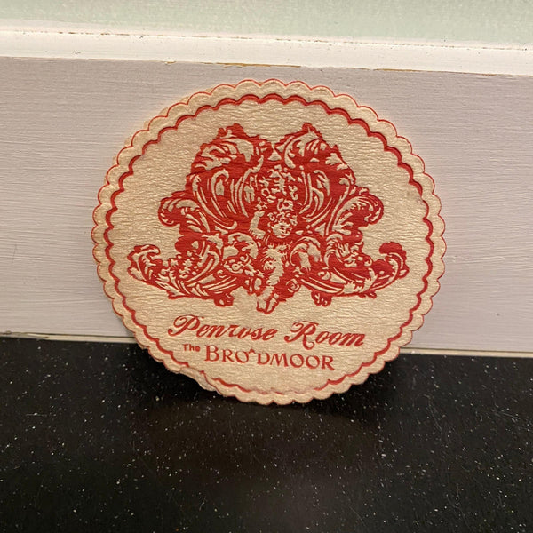 Broadmoor Hotel Penrose Room Restaurant Vintage Paper Coaster