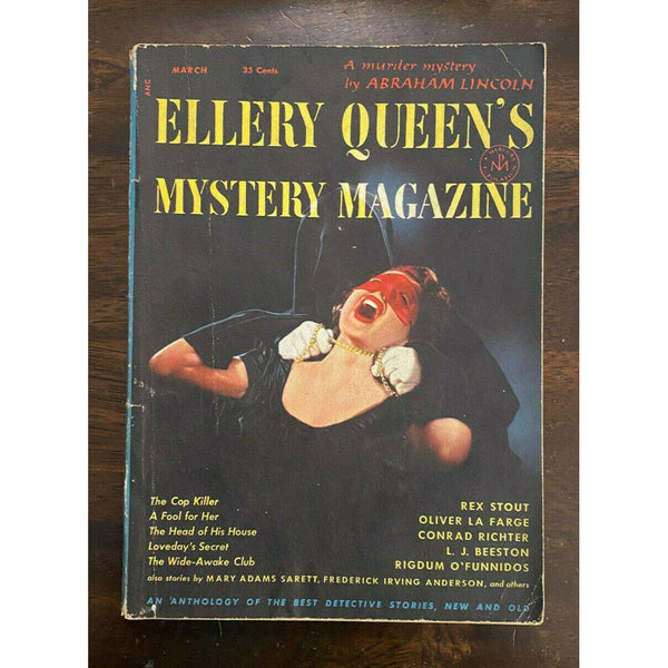 Ellery Queen's Mystery Magazine March 1952 Vol 19 #100 Rex Stout Abraham Lincoln