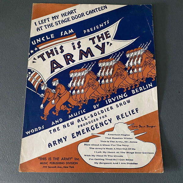 This Is The Army 1942 Irving Berlin WWII Sheet Music I Left My Heart at the Stage Door Canteen