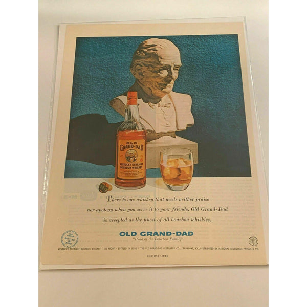 1957 Old Grand Dad Bourbon Whiskey Frankfort KY Vintage Magazine Print Ad