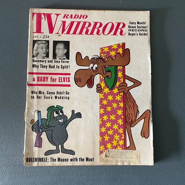 TV Radio Mirror January 1962 magazine Rocky and Bullwinkle Elvis