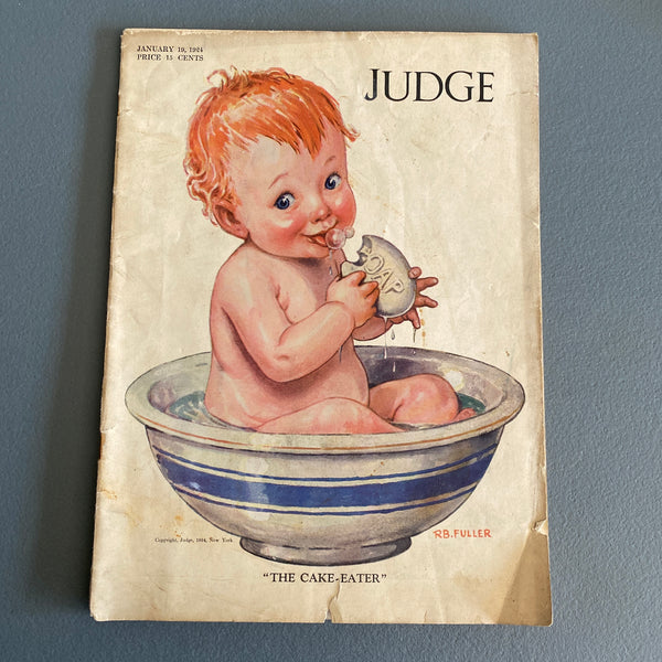 Judge January 19 1924 magazine Cake-Eater baby eating soap cover