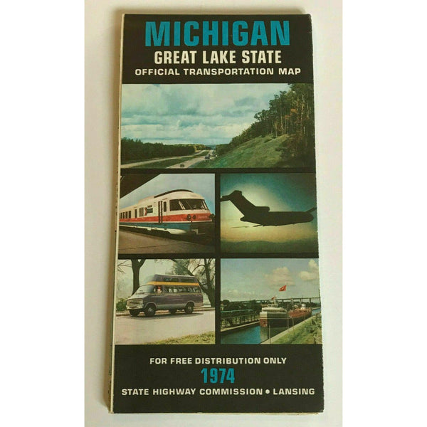 Michigan 1974 Official Transportation Map Travel Road State Highways Lansing
