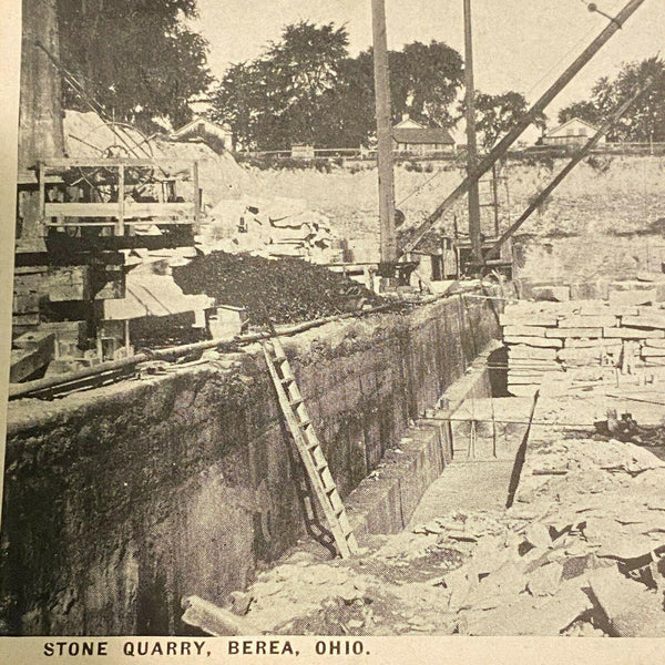 Berea Ohio Stone Quarry RPPC Real Photo Postcard Vintage