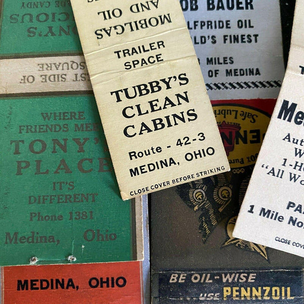 Medina Ohio Matchcovers Lot of 6 1940s 1950s