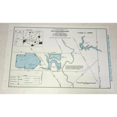 Bucyrus Reservoir Fishing Map Ohio Vintage 1995 Crawford County