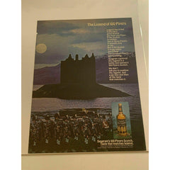100 Pipers Scotch Whisky Seagrams Highlander Castle Vintage Magazine Print Ad