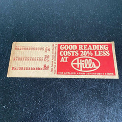 Hills Department Store Advertising Bookmark Discount Books 1980s