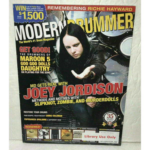 Modern Drummer Magazine January 2011 Joey Jordison Chris Coleman Richie Hayward