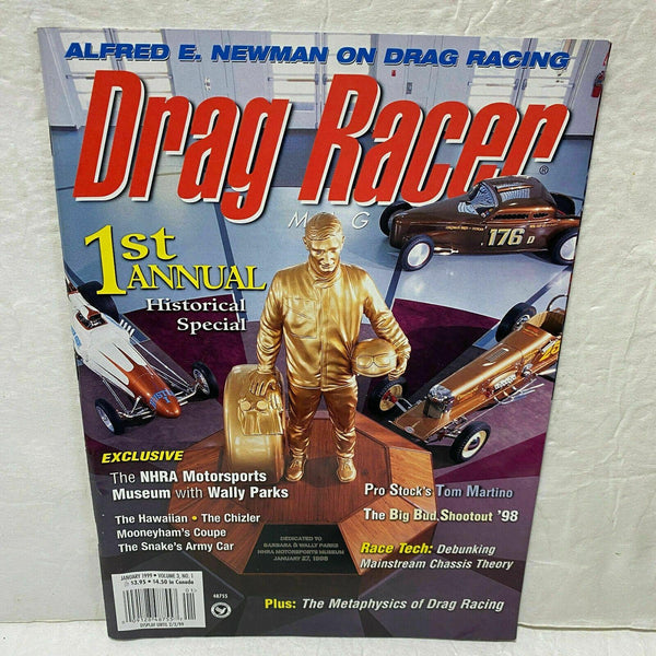 Drag Racer Magazine January 1999 Alfred E. Newman NHRA Cars Racing