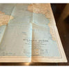 Atlantic Ocean Map Vintage 1941 National Geographic Nautical