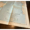 Atlantic Ocean Map Vintage 1941 National Geographic Nautical