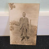 Man in Suit RPPC Unused Divided Back Postcard Vintage Early 1900s Farm Field