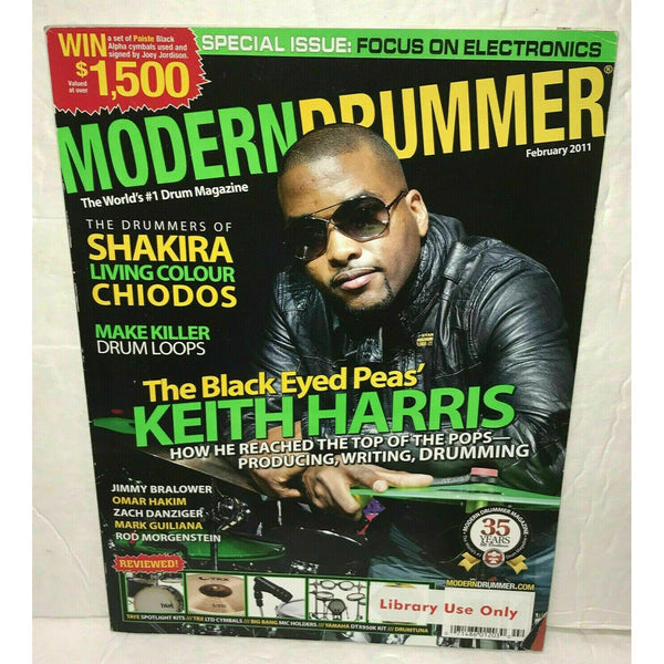 Modern Drummer Magazine February 2011 Keith Harris Black Eyed Peas Drum Loops