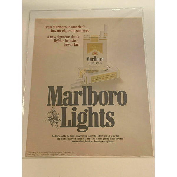 1971 Marlboro Lights Cigarettes Cowboy Horse Vintage Magazine Print Ad