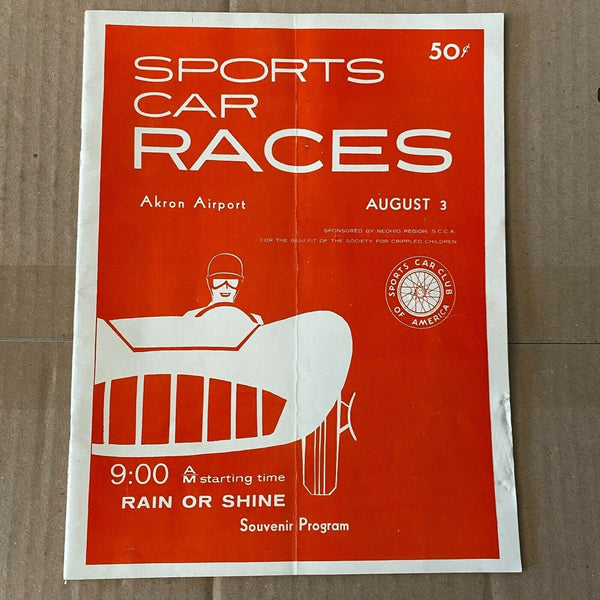 Buckeye Sports Car Races 1958 Program Akron Airport Ohio