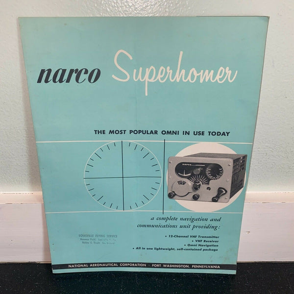 Narco VHT-3 Superhomer Brochure Omni Navigation Avionics 1957 Vintage