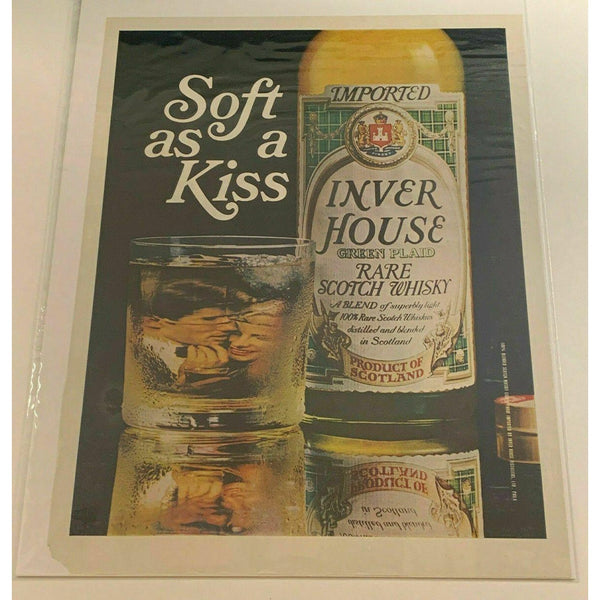 1970 Inver House Scotch Whisky Soft as a Kiss Vintage Magazine Print Ad