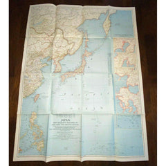 Japan Asia Pacific Ocean Map Vintage 1944 National Geographic Historic