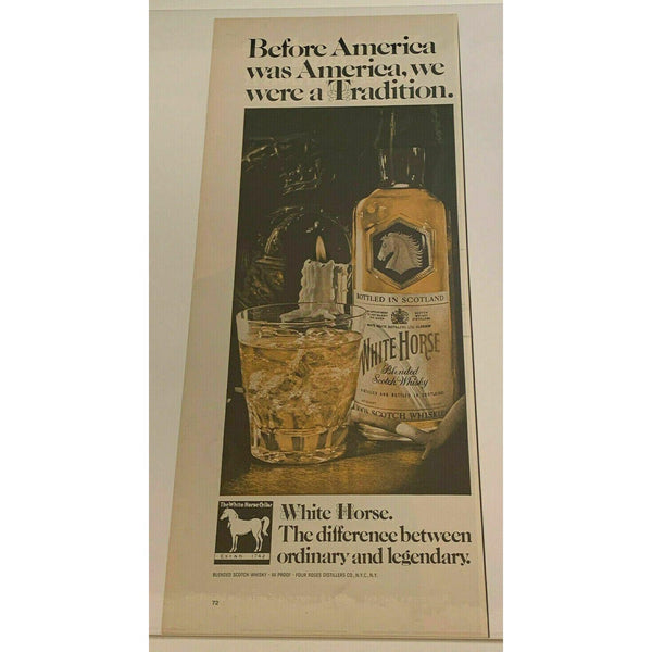 White Horse Scotch Whisky Whiskey Vintage Magazine Print Ad