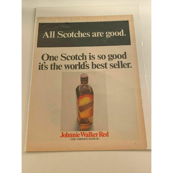 1965 Johnnie Walker Red Label Scotch Whisky Vintage Magazine Print Ad